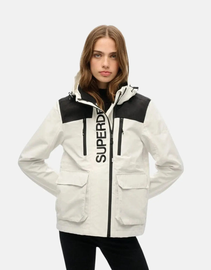 Superdry Colour Block White/Black Windbreaker Jacket - Subwear