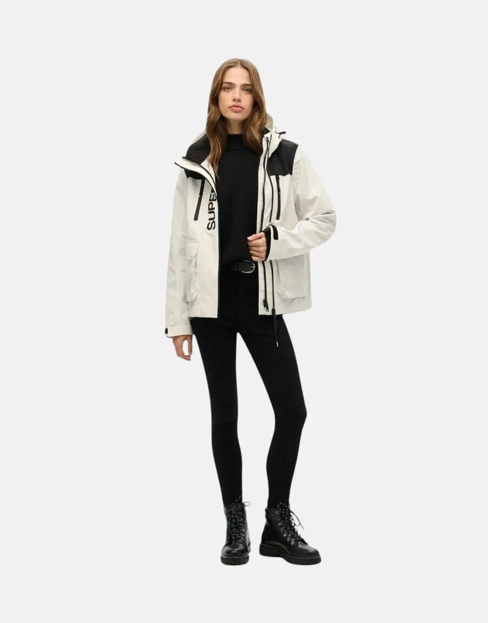 Superdry Colour Block White/Black Windbreaker Jacket - Subwear