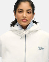 Superdry Country Club Velour Zip Hooded Sweatshirt Off-White - Subwear