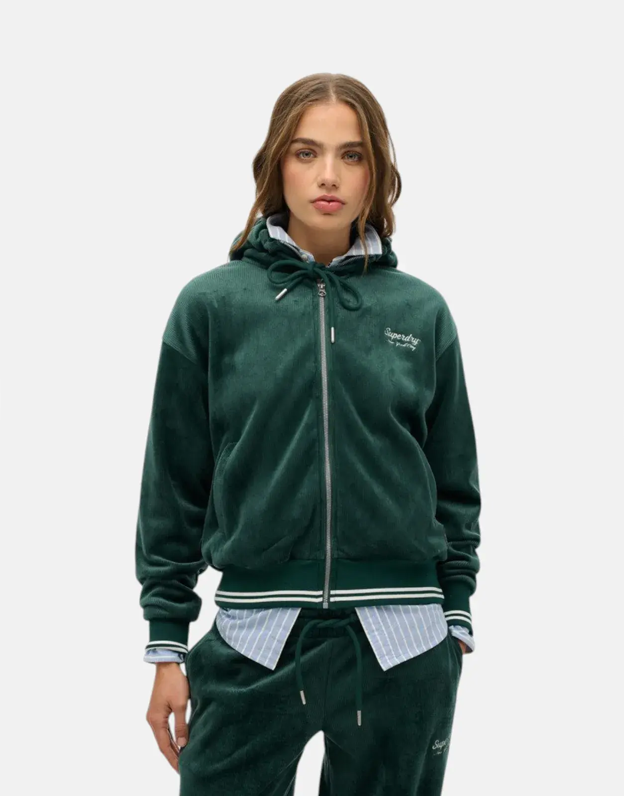 Superdry Country Clun Velour Zip Hooded Sweatshirt - Subwear