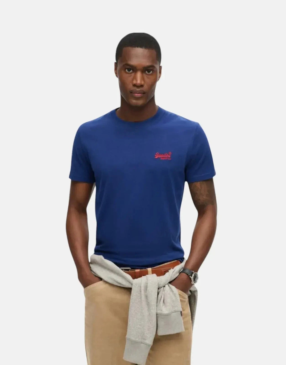 Superdry Essential Logo EMB Mid Blue T-Shirt - Subwear