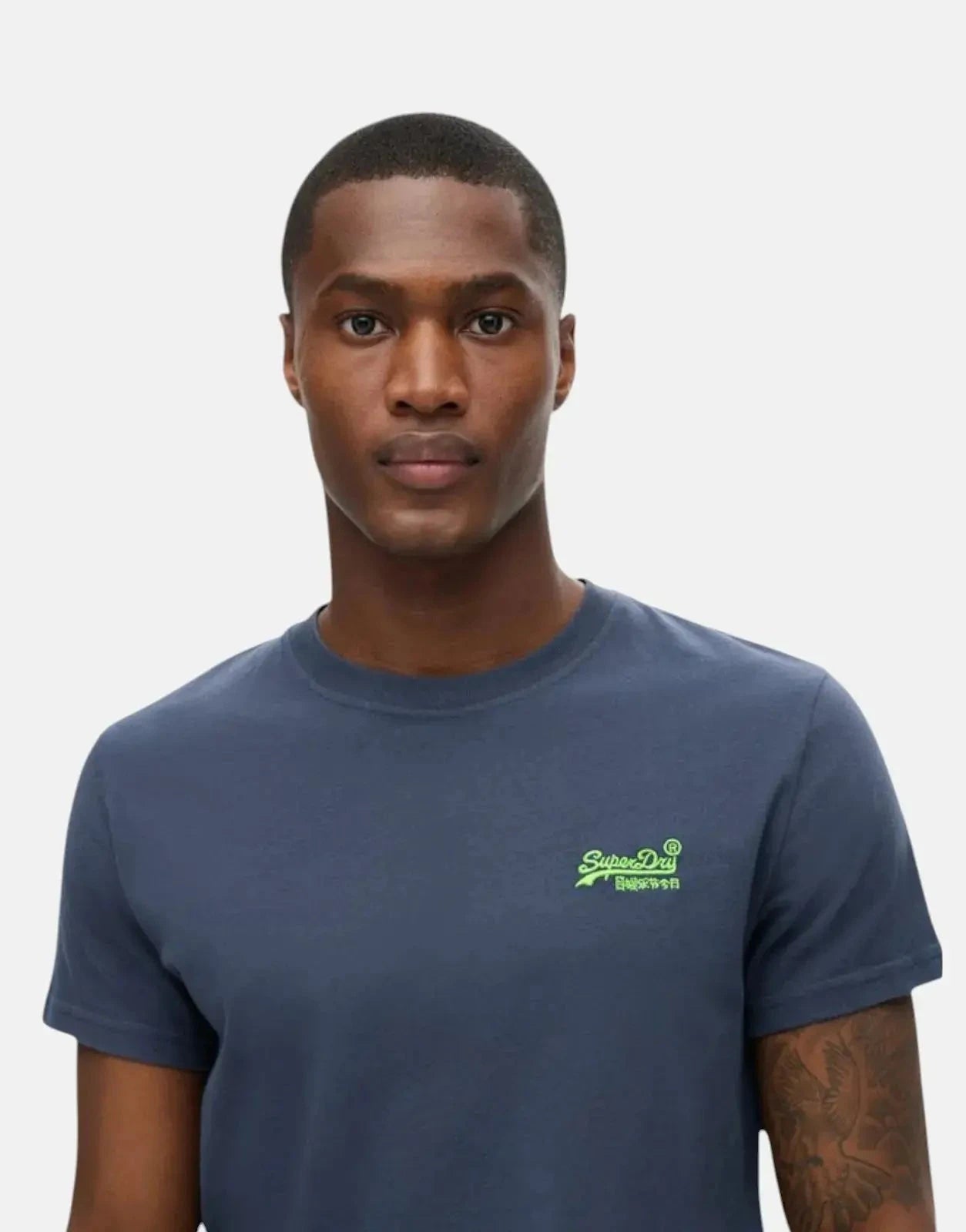 Superdry Essential Logo EMB Navy/Fluro T-Shirt - Subwear