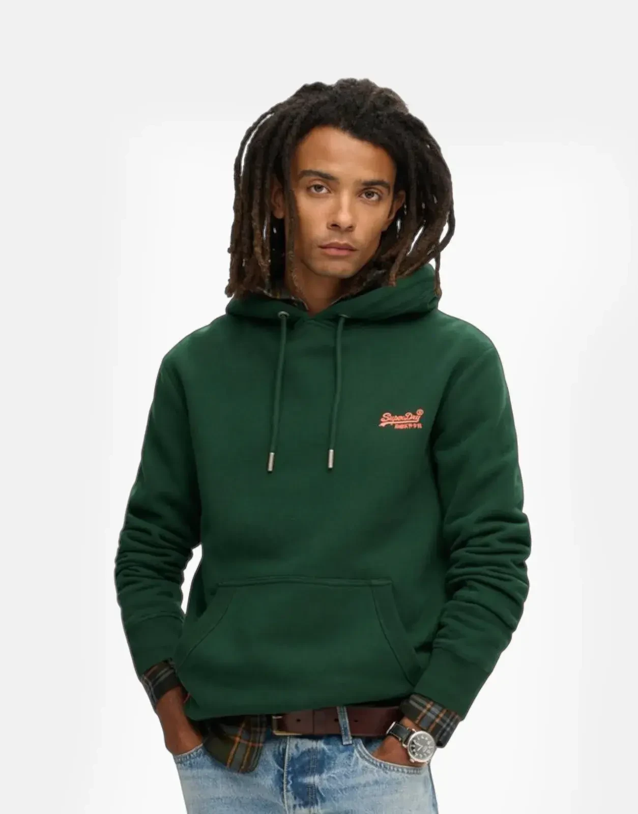 Superdry Essential Logo Enamel Green/Orange Hoodie - Subwear