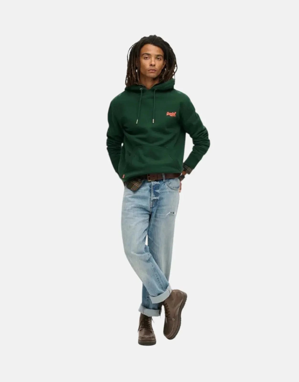 Superdry Essential Logo Enamel Green/Orange Hoodie - Subwear