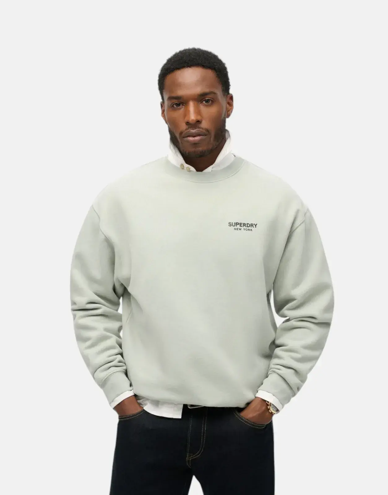 Superdry Luxury Sport Loose Fit Puritan Grey Sweatshirt - Subwear