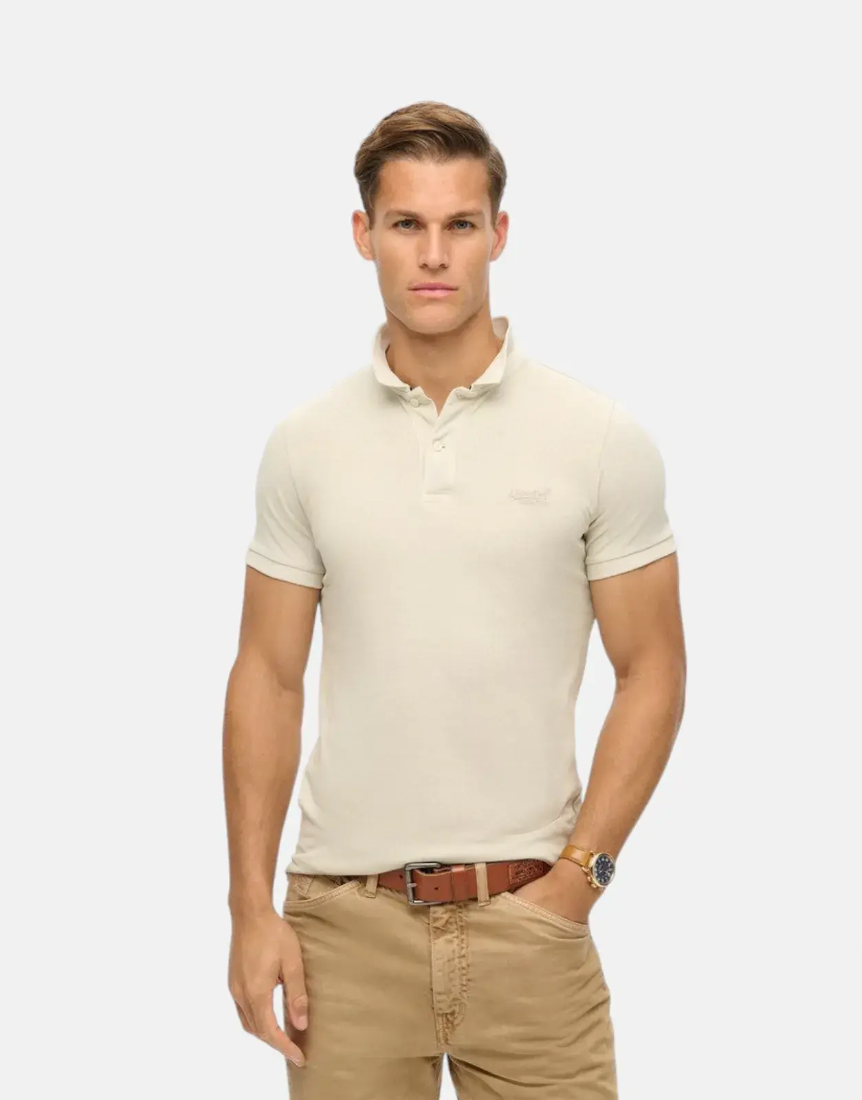 Superdry Vint Destroy Chalk White Polo Shirt - Subwear