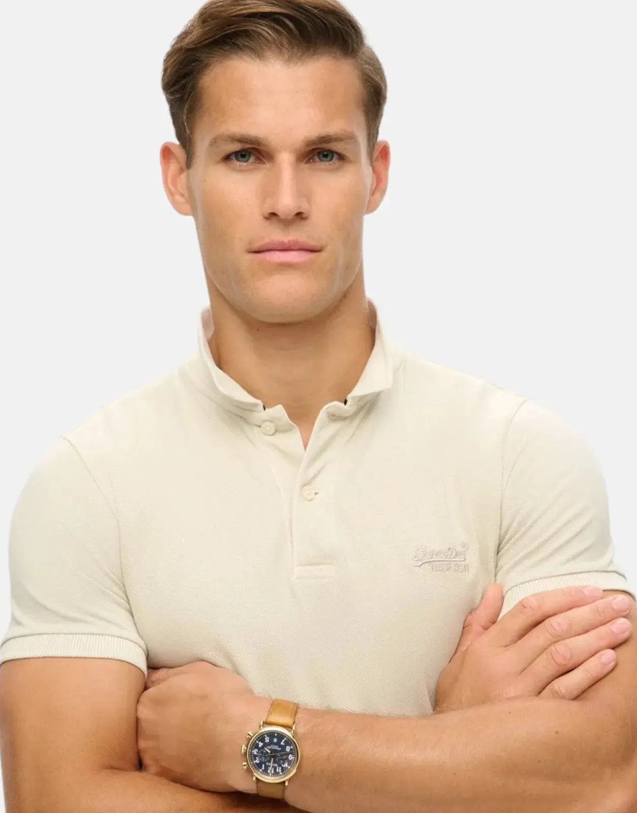 Superdry Vint Destroy Chalk White Polo Shirt - Subwear