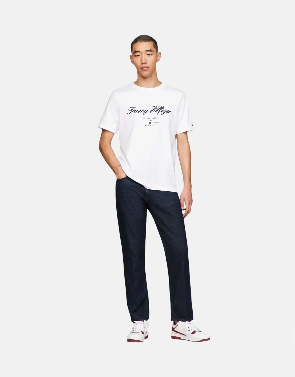 Tommy Hilfiger MSW Script Logo White T shirt - Subwear