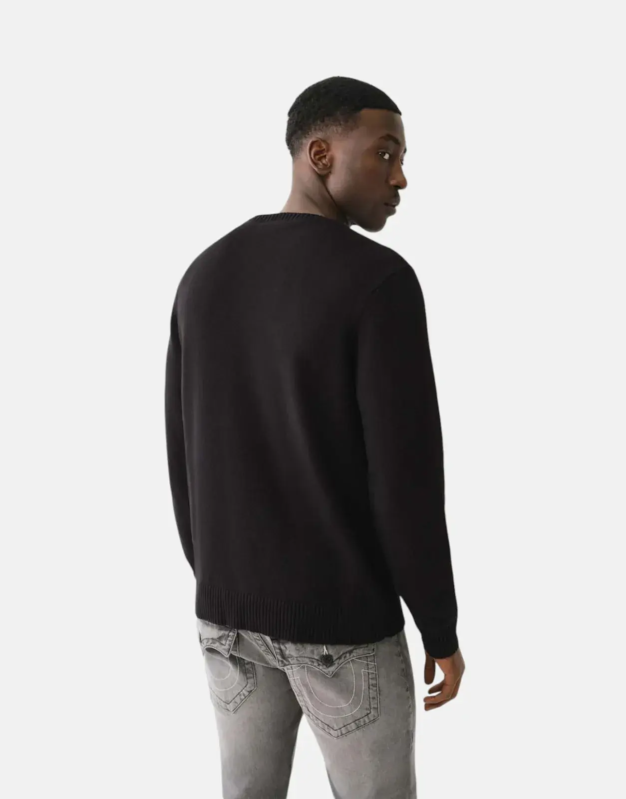 True Religion Chenille Black Sweatshirt - Subwear