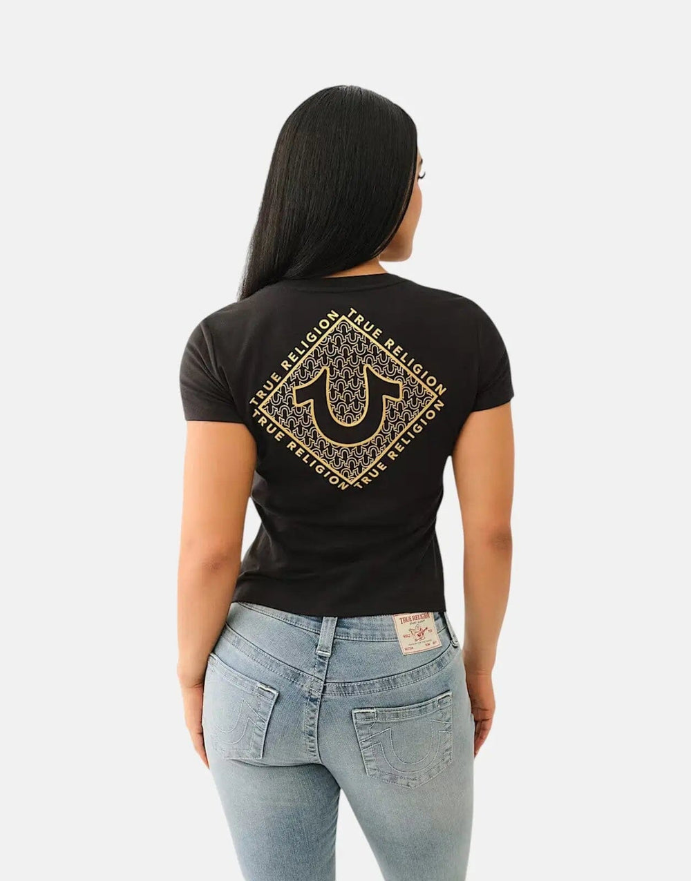 True Religion Diamond HD V-Neck Black T-Shirt - Subwear