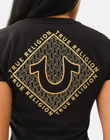 True Religion Diamond HD V-Neck Black T-Shirt - Subwear