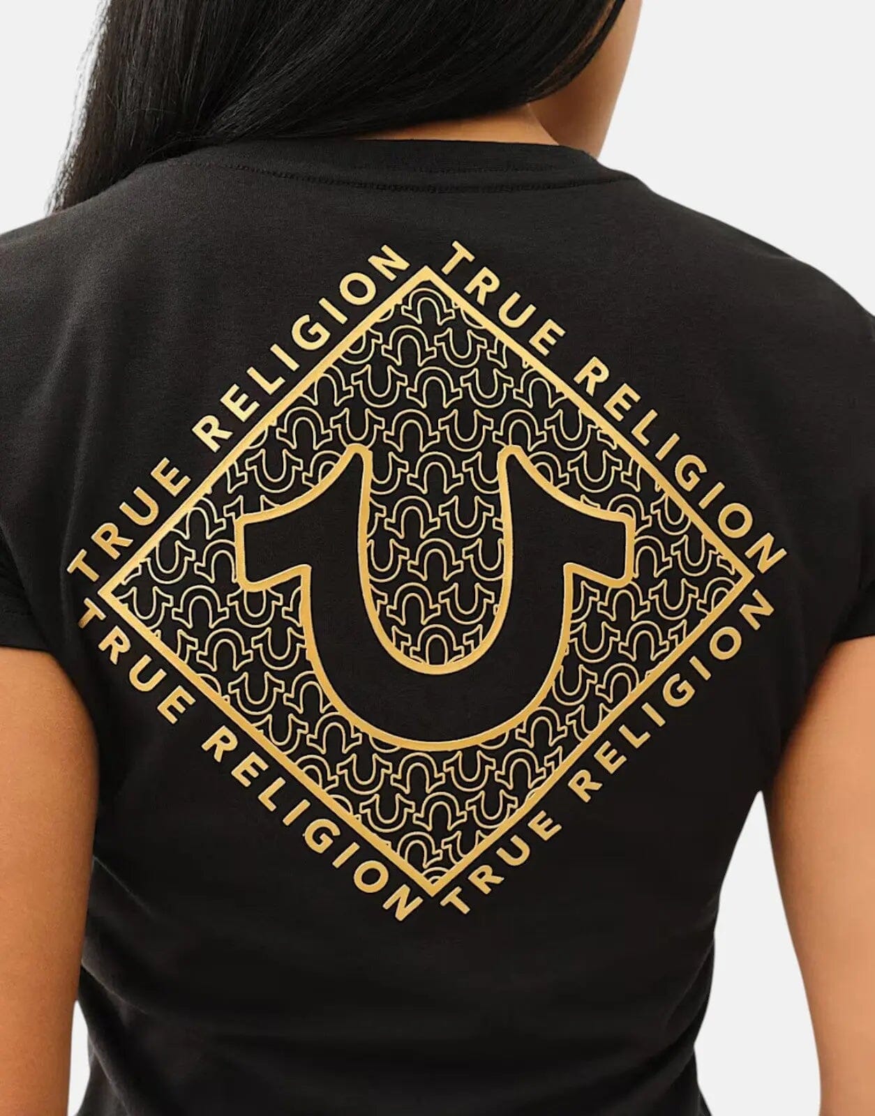 True Religion Diamond HD V-Neck Black T-Shirt - Subwear
