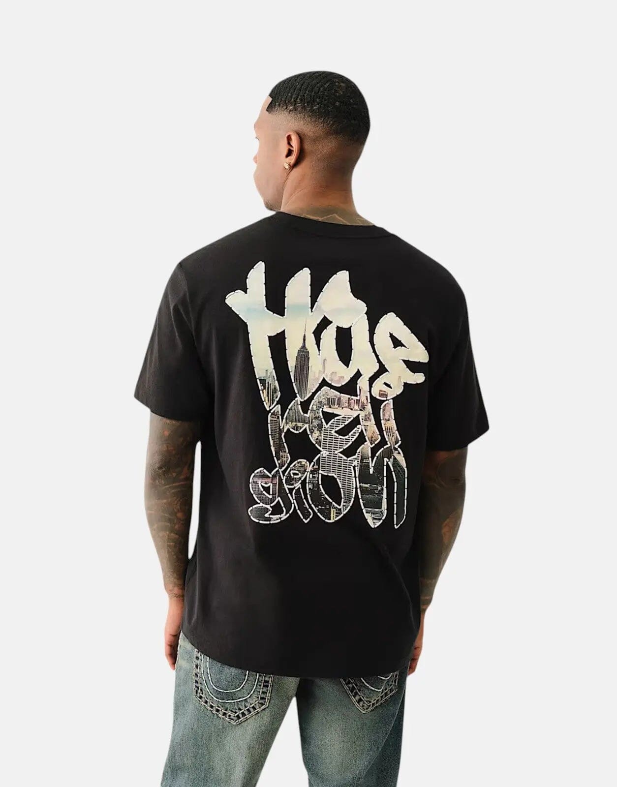 True Religion Graffiti Puff Jet Black T-Shirt - Subwear