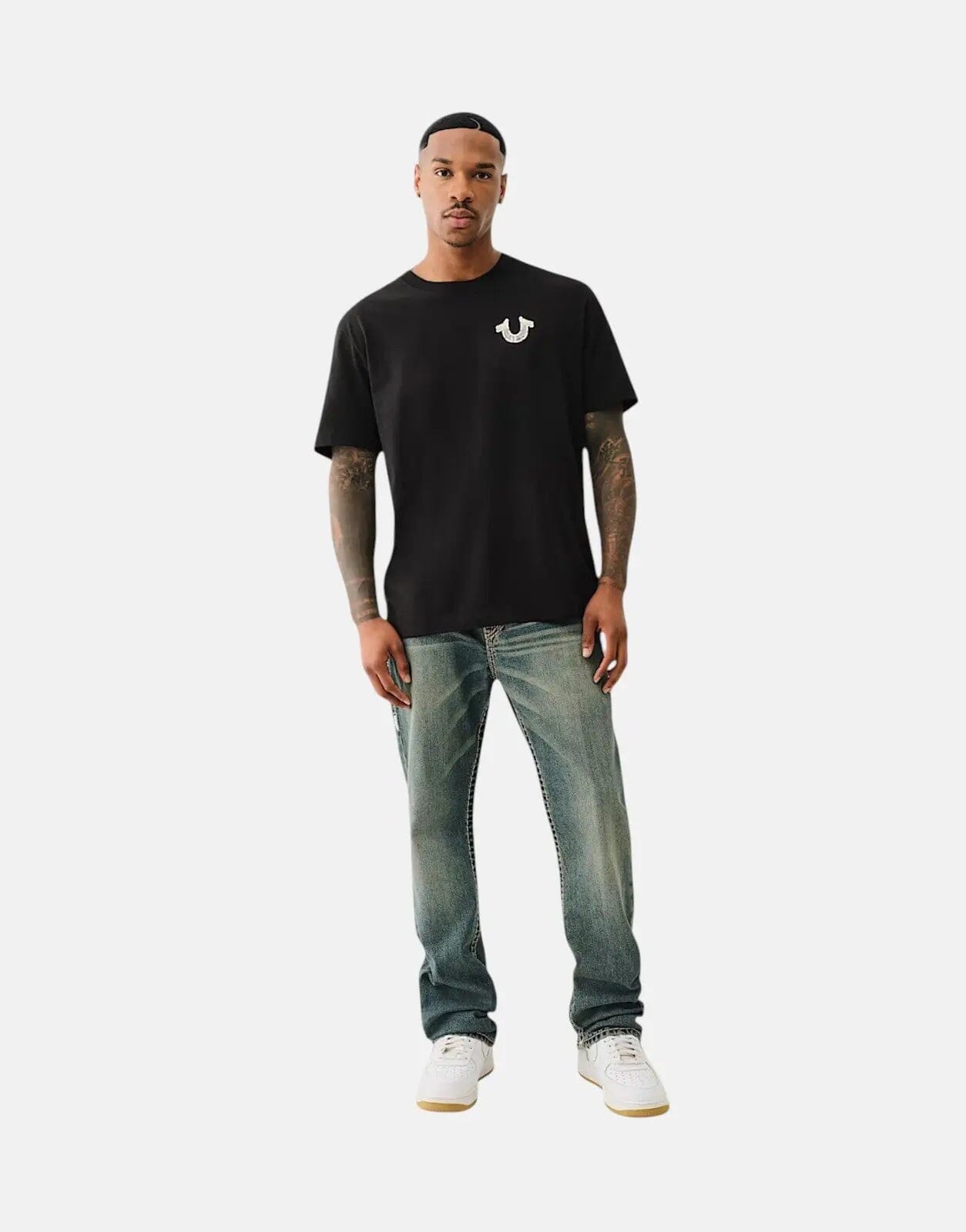 True Religion Graffiti Puff Jet Black T-Shirt - Subwear