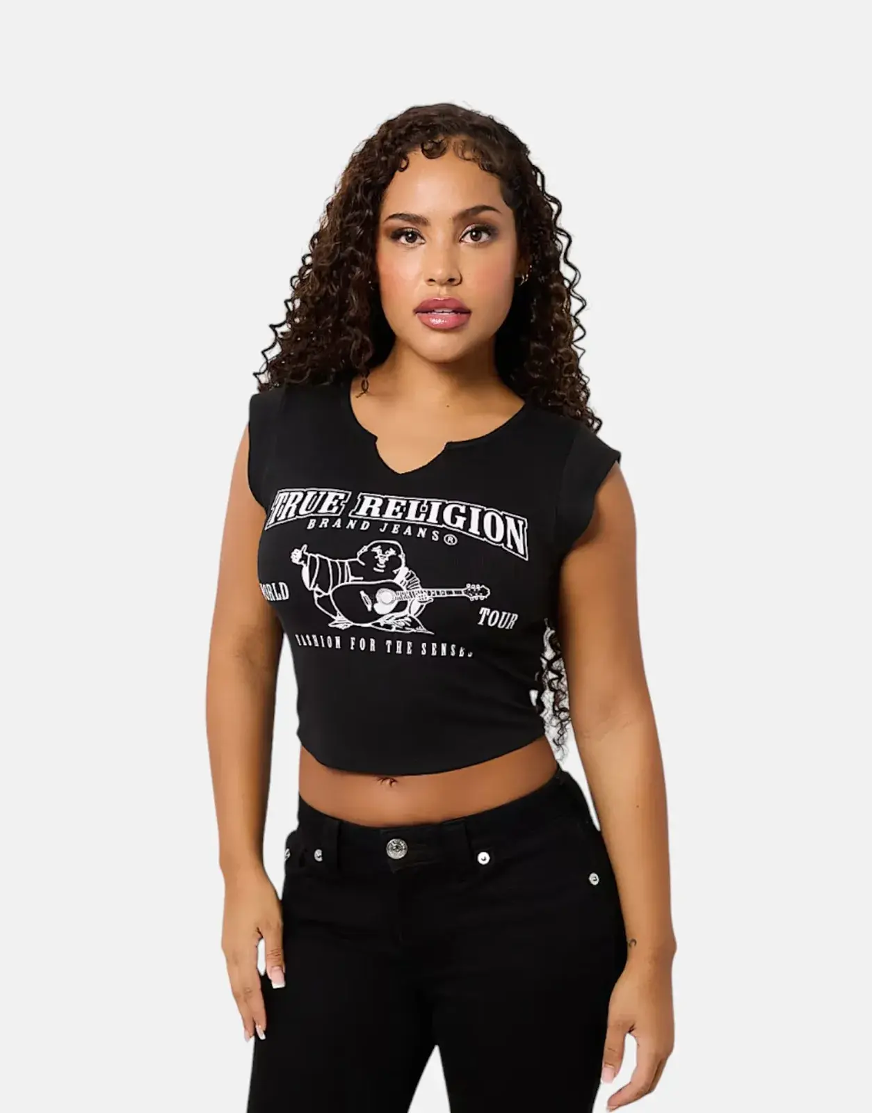 True Religion Notch Rib T-Shirt Black - Subwear