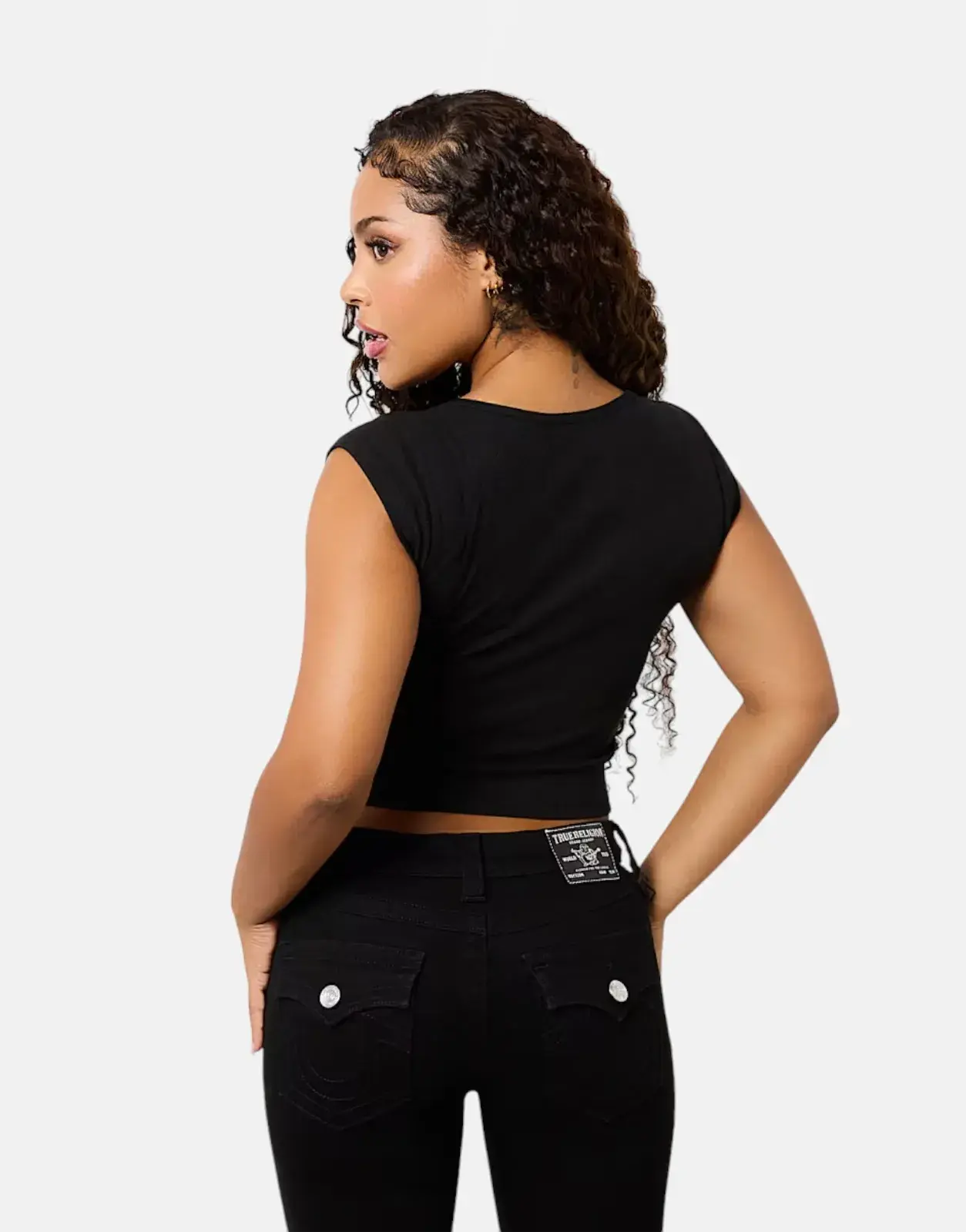 True Religion Notch Rib T-Shirt Black - Subwear