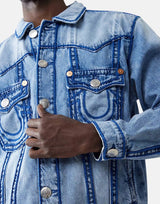 True Religion Oversize Rope Stitch Blue Jacket - Subwear