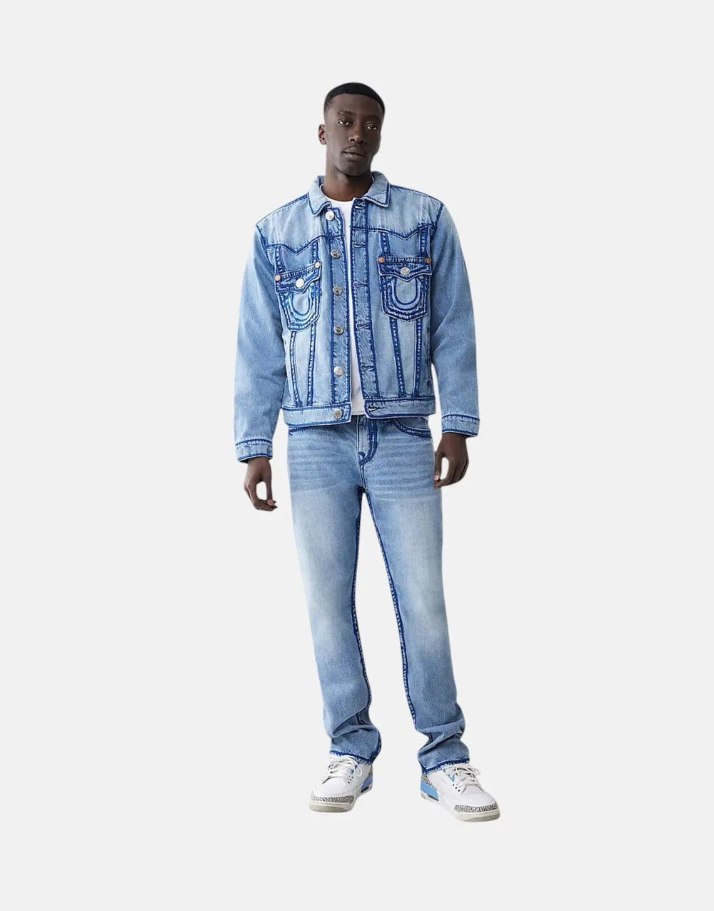 True Religion Oversize Rope Stitch Blue Jacket - Subwear