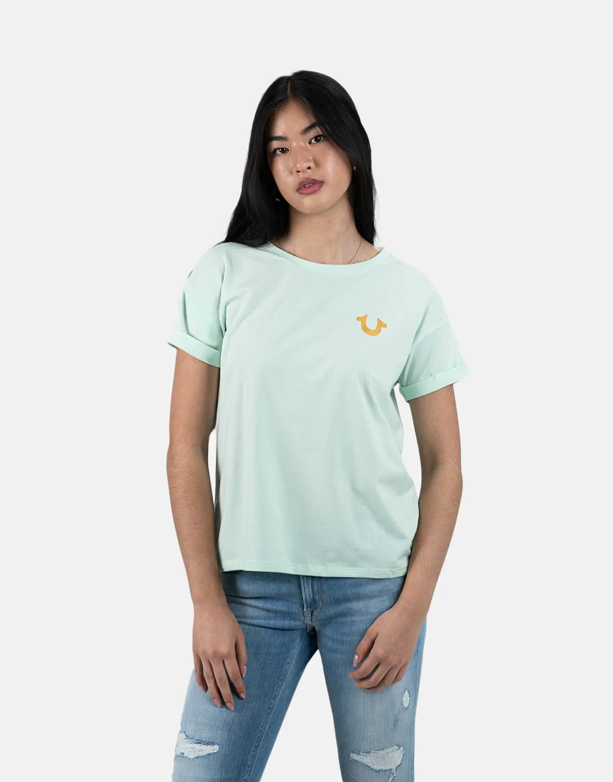 True Religion Retro Cliff Misty Green T-Shirt - Subwear