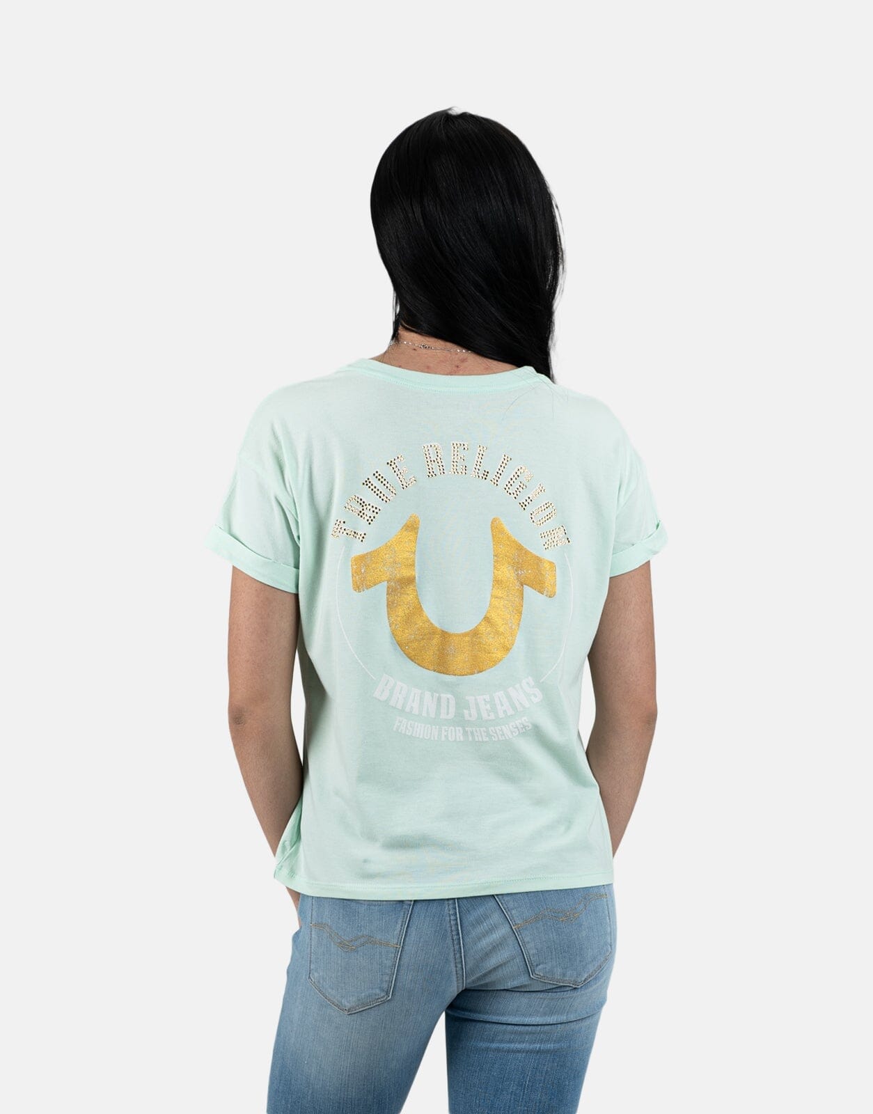 True Religion Retro Cliff Misty Green T-Shirt - Subwear