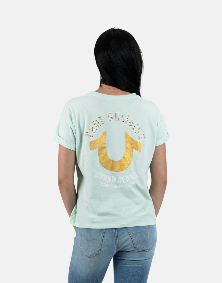 True Religion Retro Cliff Misty Green T-Shirt - Subwear