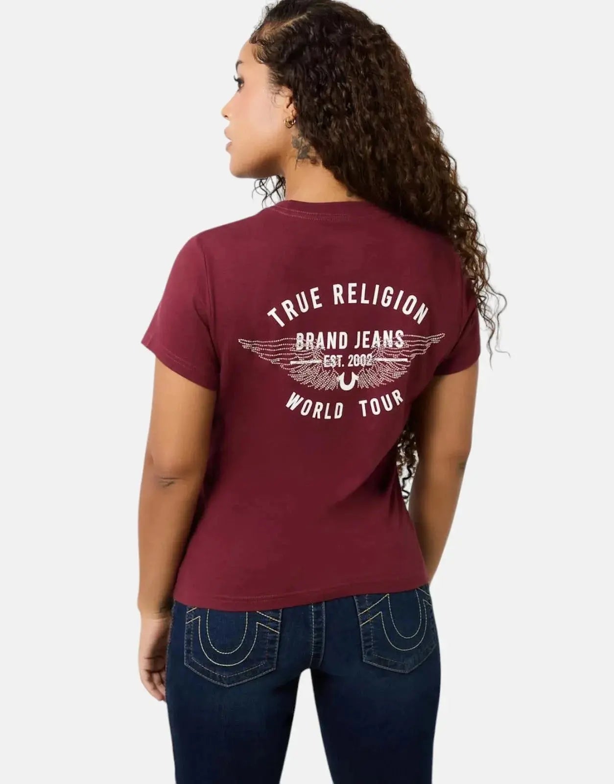 True Religion Retro Crystal Wing Red T-Shirt - Subwear