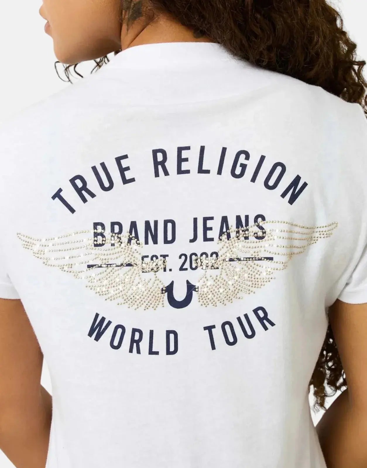 True Religion Retro Crystal Wing White T-Shirt - Subwear