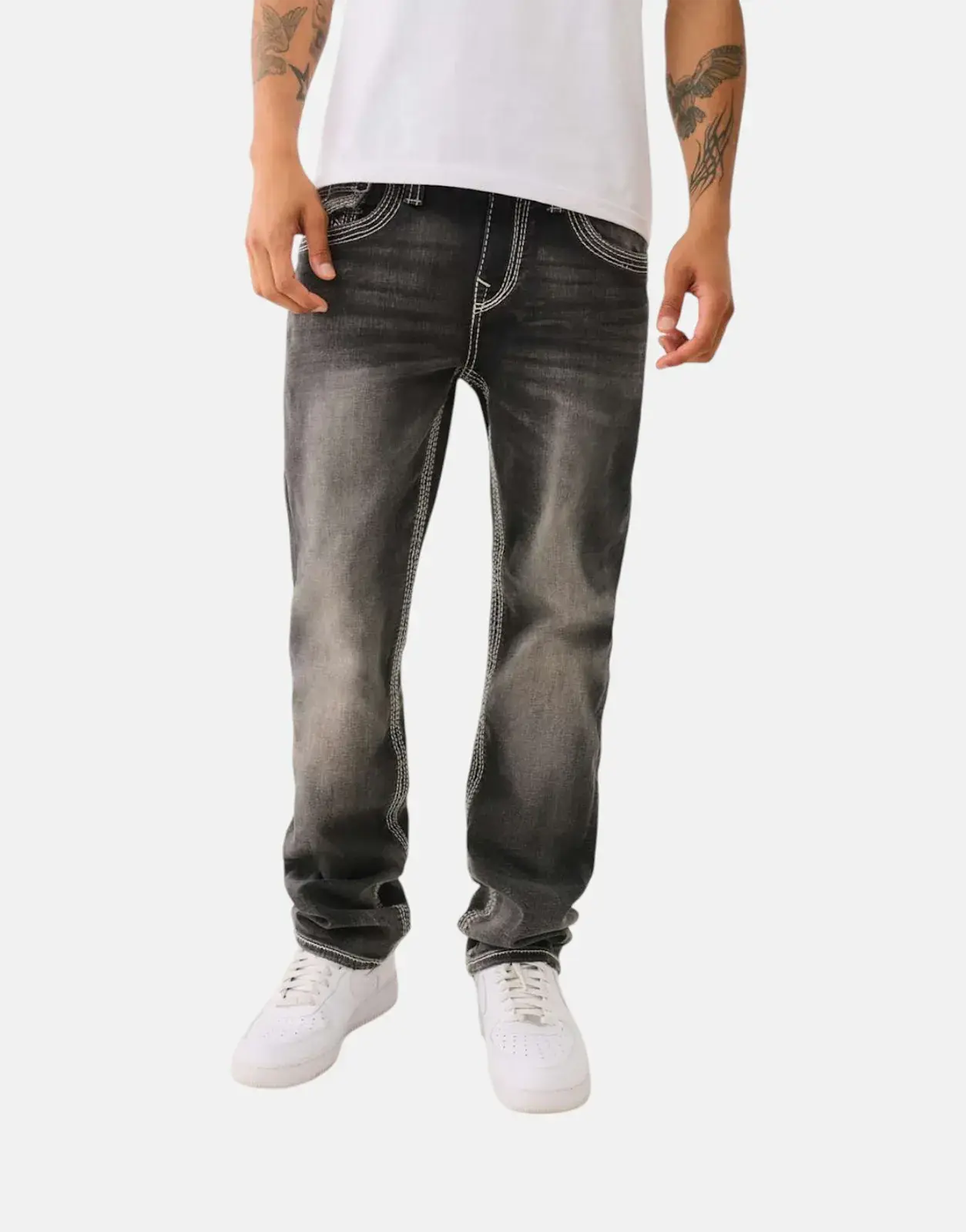 True Religion Ricky Big QT Flap Grey Wash Jeans - Subwear
