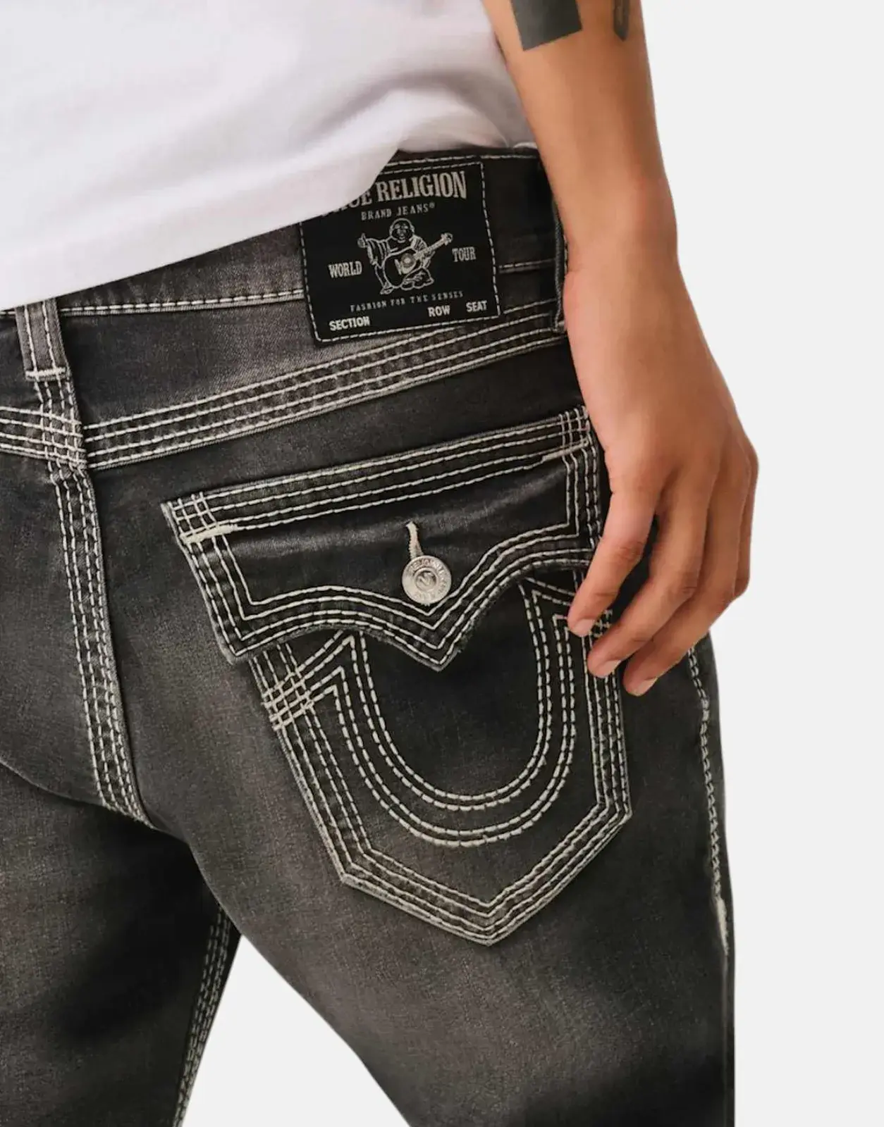 True Religion Ricky Big QT Flap Grey Wash Jeans - Subwear
