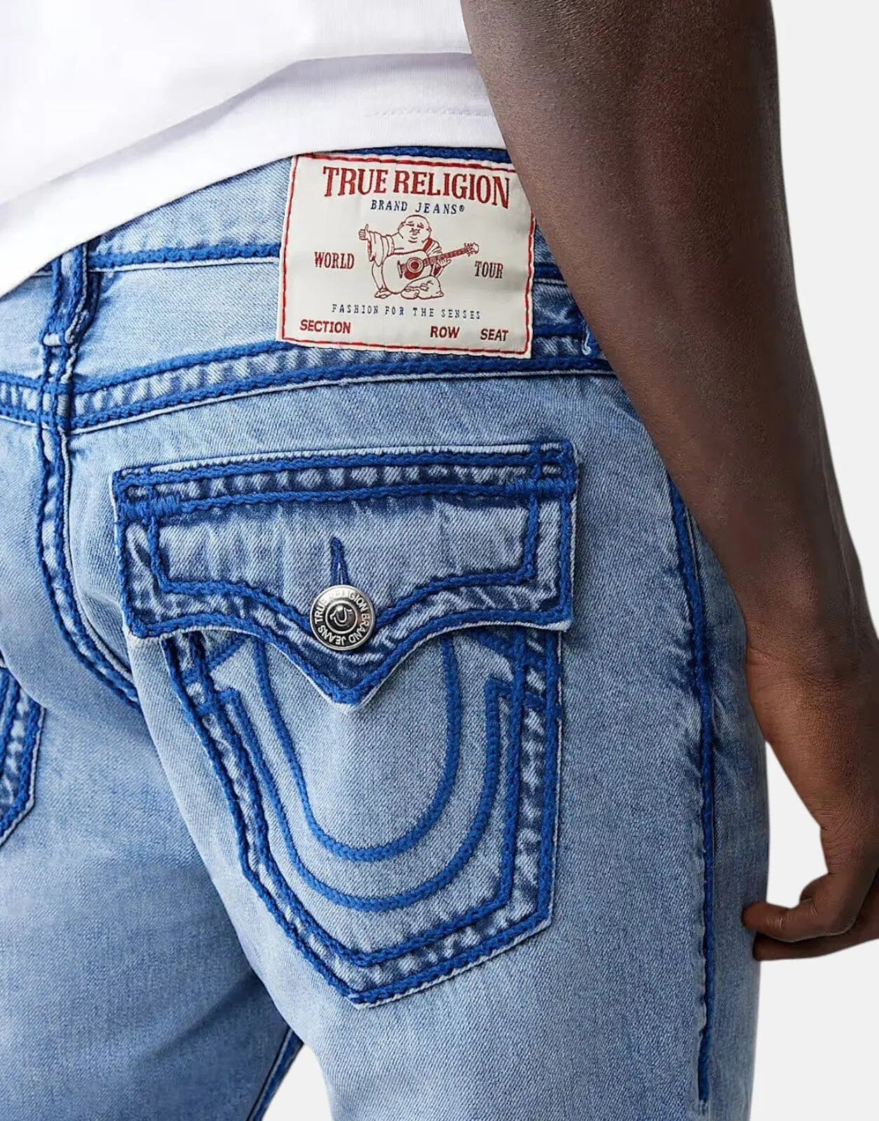 True Religion Ricky Rope Stitch Flap Blue Jeans - Subwear