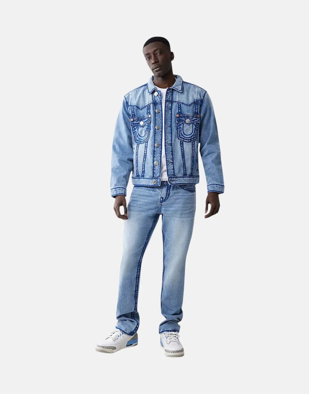 True Religion Ricky Rope Stitch Flap Blue Jeans - Subwear