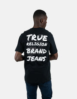 True Religion Script Newspaper Black T-Shirt - Subwear