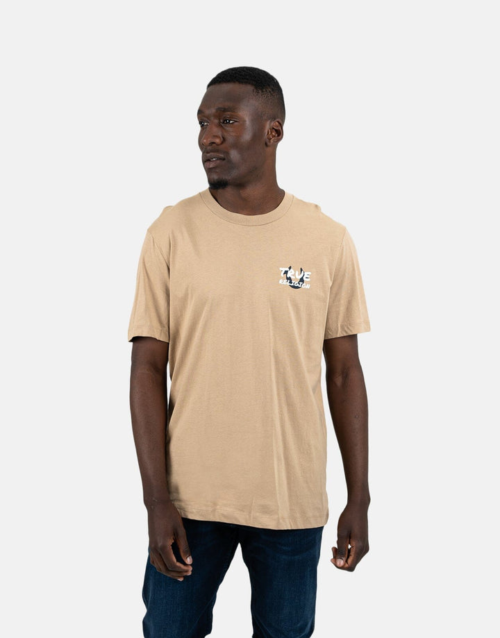 True Religion Script Newspaper Brown T-Shirt - Subwear
