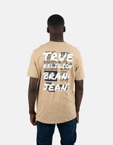 True Religion Script Newspaper Brown T-Shirt - Subwear