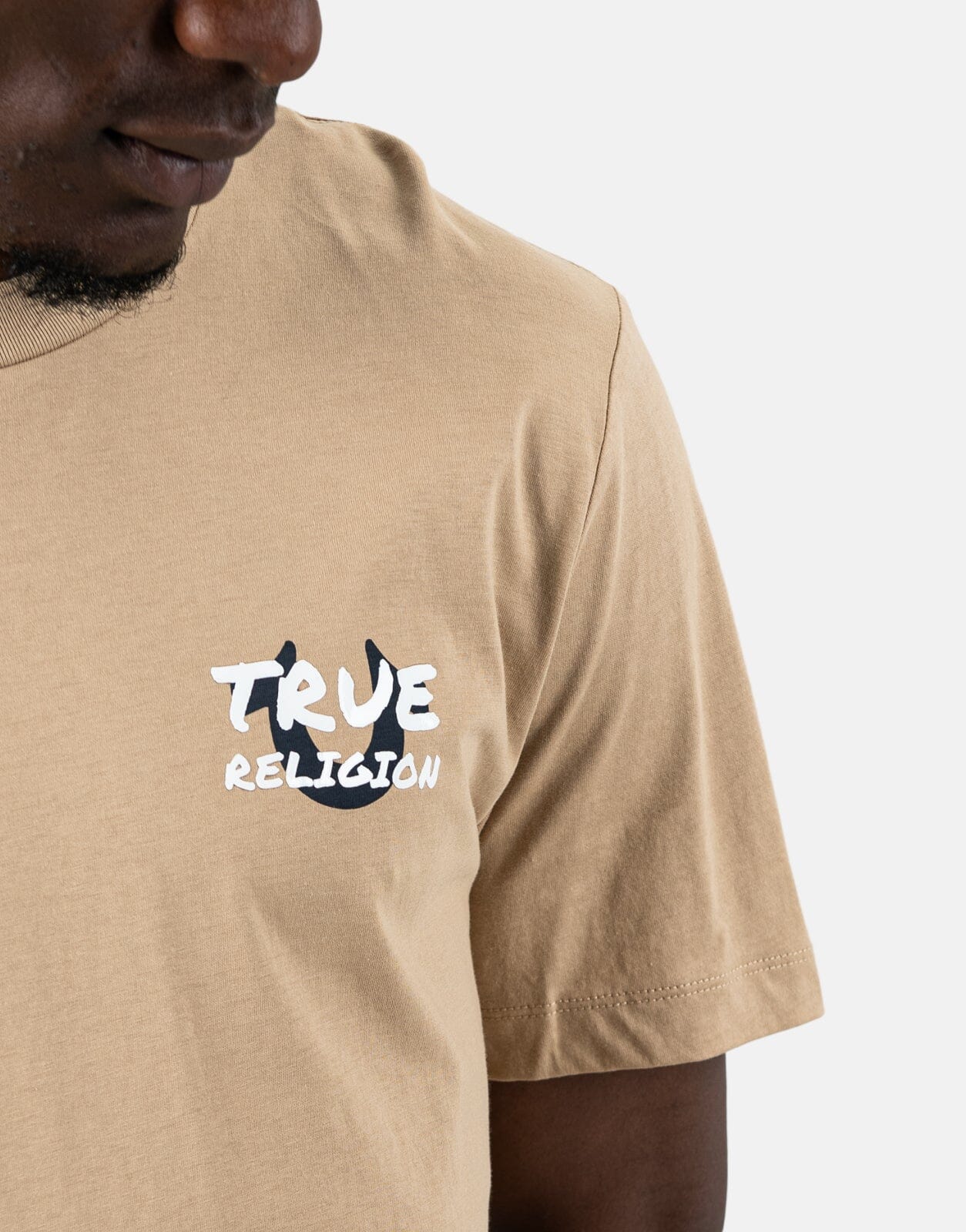 True Religion Script Newspaper Brown T-Shirt - Subwear
