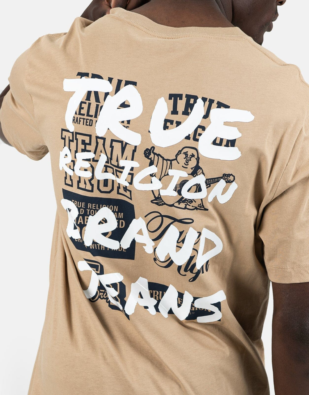 True Religion Script Newspaper Brown T-Shirt - Subwear
