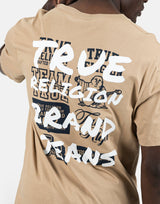 True Religion Script Newspaper Brown T-Shirt - Subwear