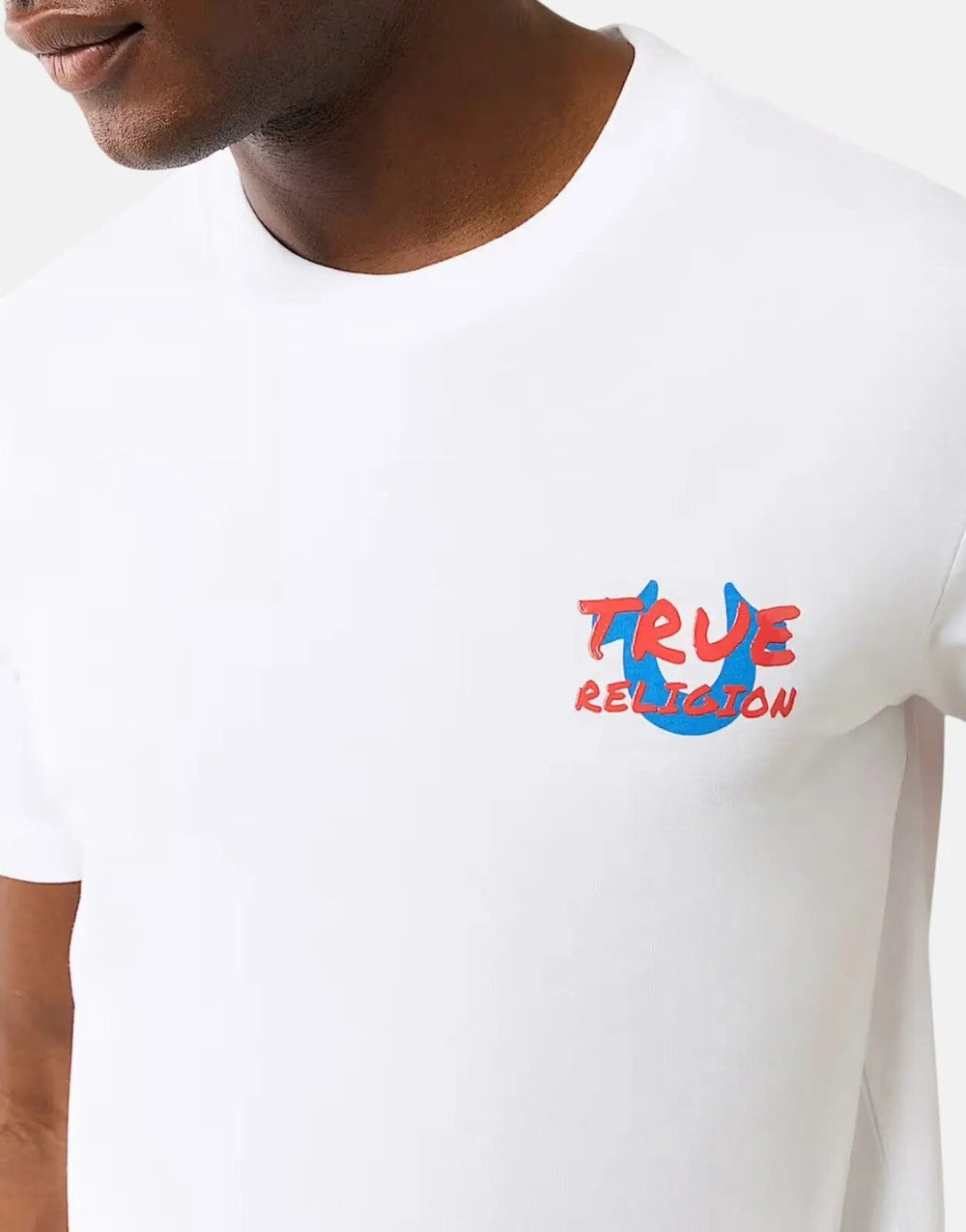 True Religion Script Newspaper White T-Shirt - Subwear