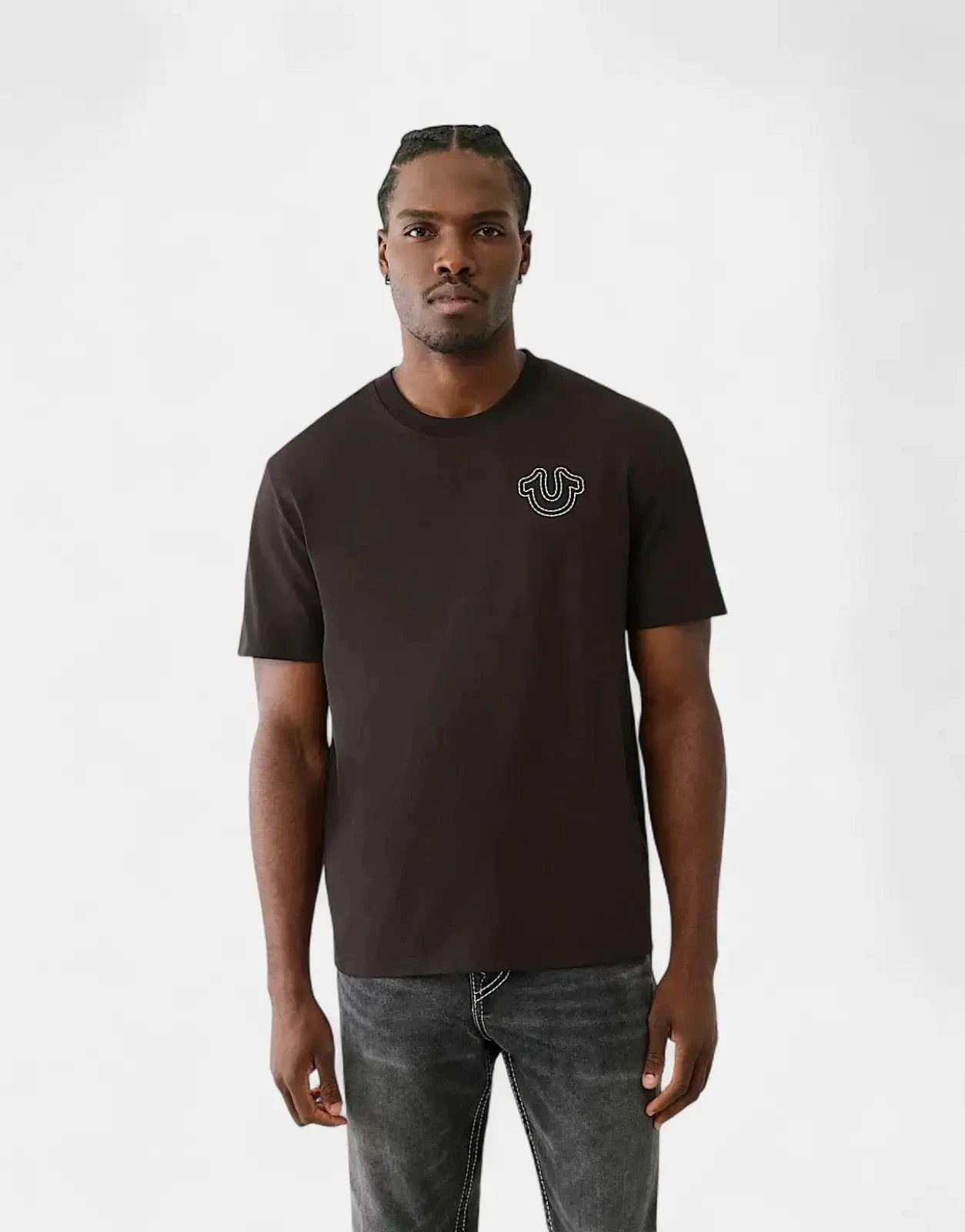 True Religion Ss Puff Stitch T-Shirt Black - Subwear
