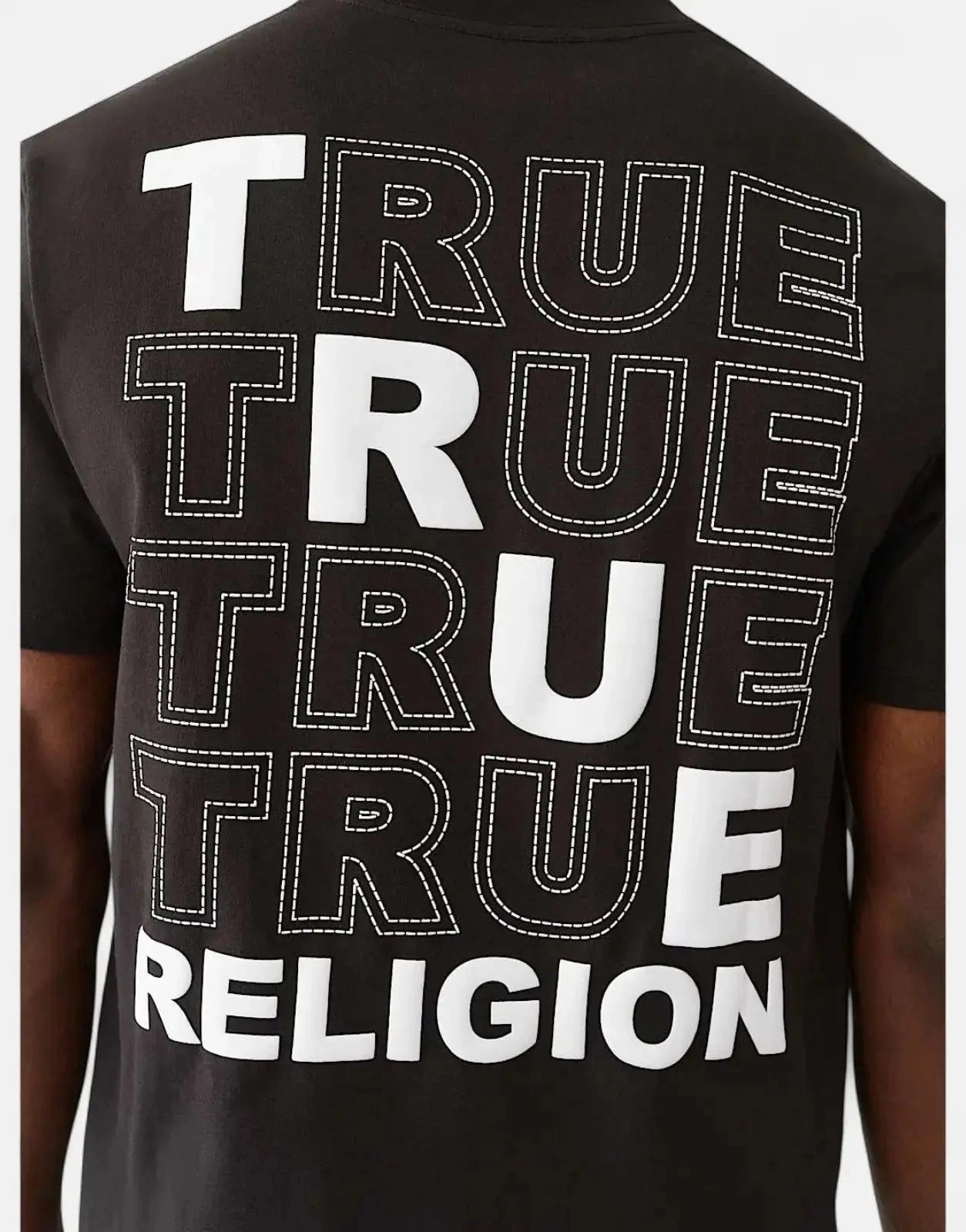 True Religion Ss Puff Stitch T-Shirt Black - Subwear