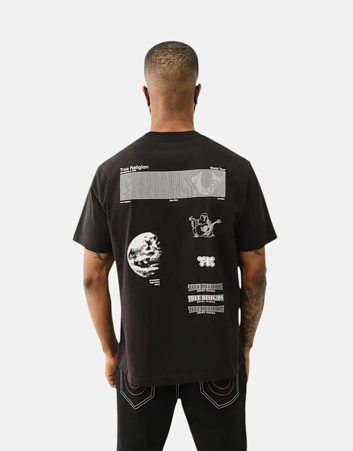 True Religion TR Space Jet Black T-Shirt - Subwear