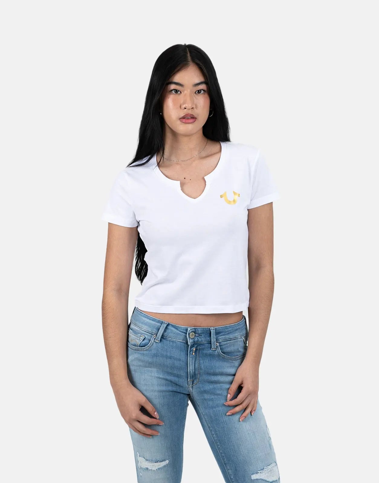 True Religion Tri Script Baby White T-Shirt - Subwear