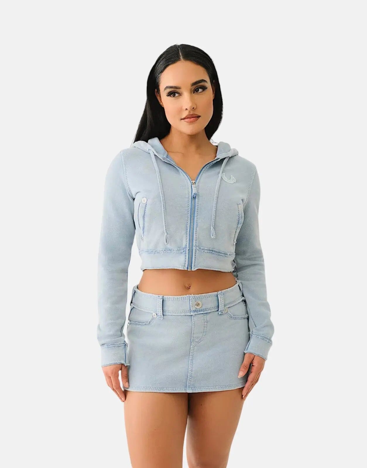 True Religion Washed Raw Edge Big Zip Up Sweatshirt - Subwear