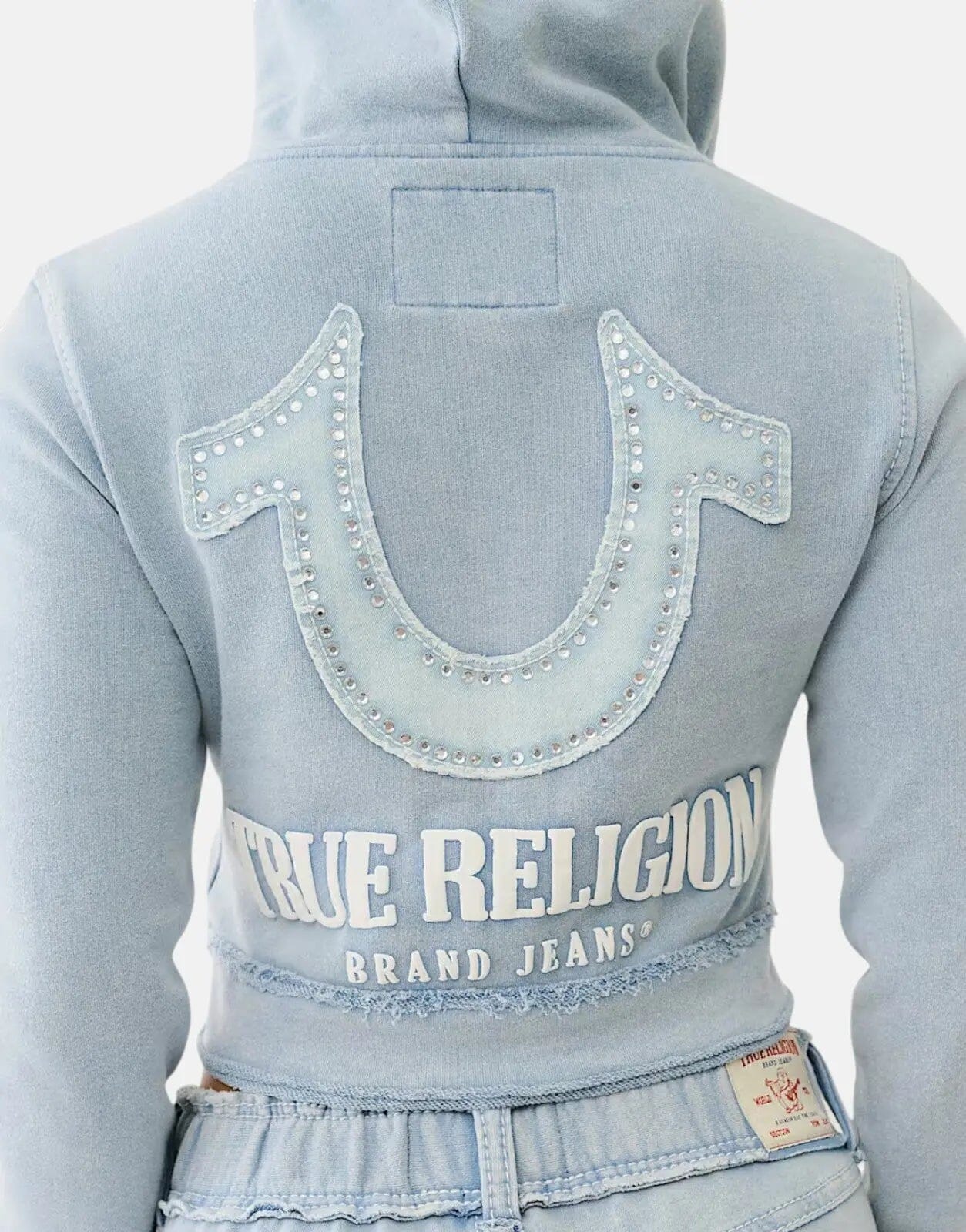 True Religion Washed Raw Edge Big Zip Up Sweatshirt - Subwear