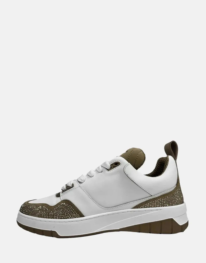 Vialli Bosetti White/Khaki Sneakers - Subwear
