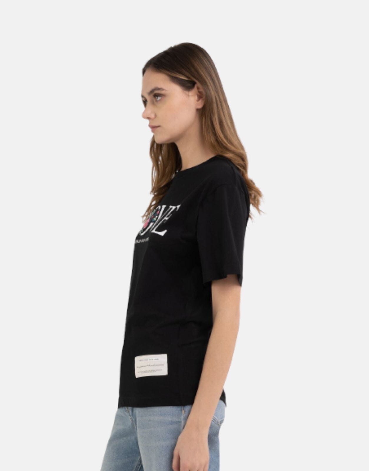 Replay Love Rose Label Black T-Shirt - Subwear