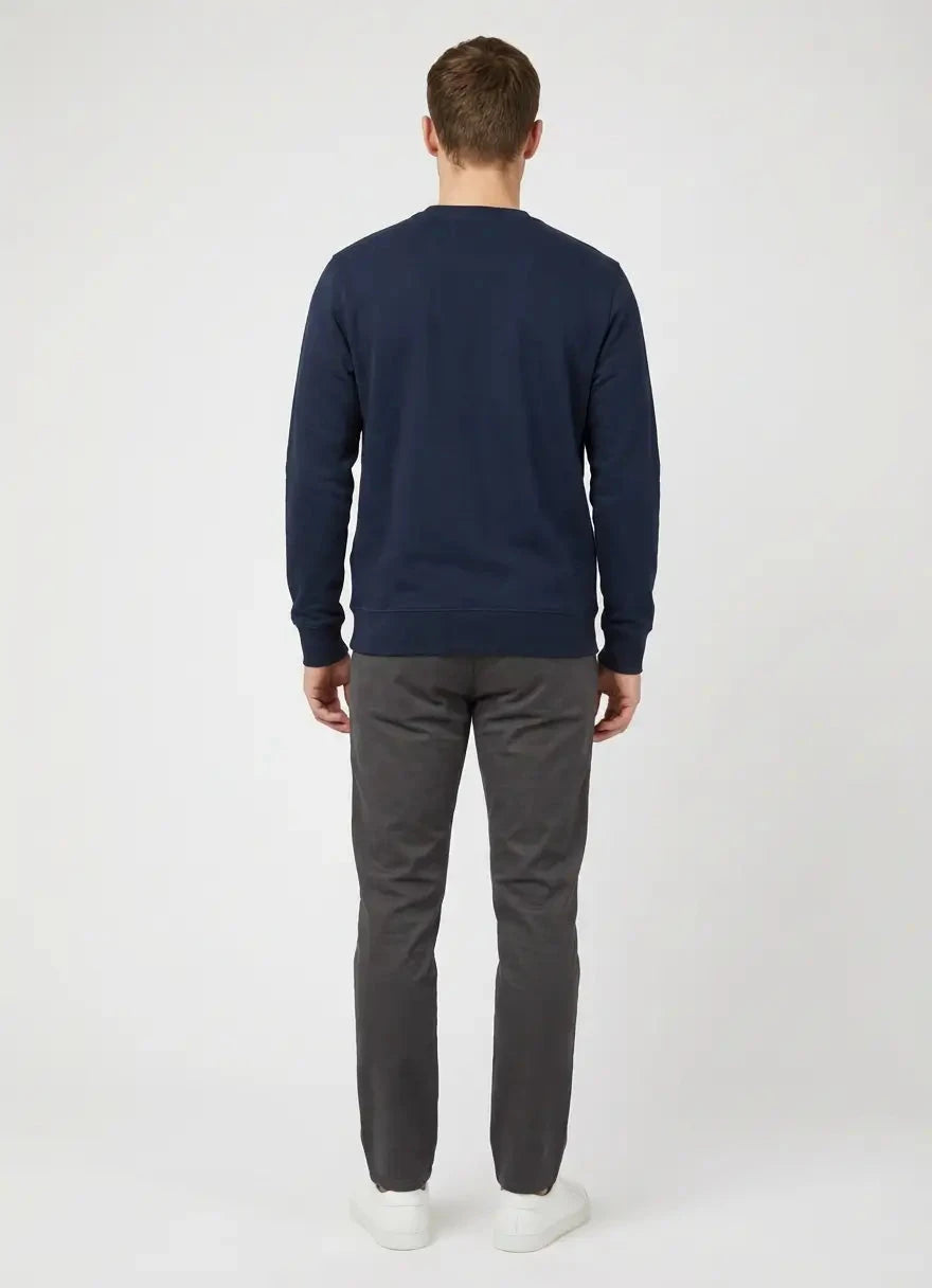 Ben Sherman BS Bear Fur Navy Crew Sweatshirt - Subwear
