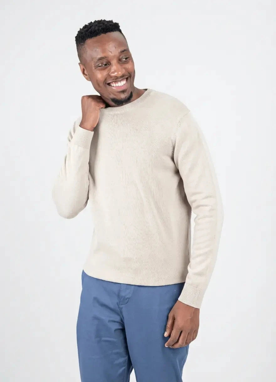 Ben Sherman Knit Crew Neck Sustained Brown Sweatshirt - Subwear