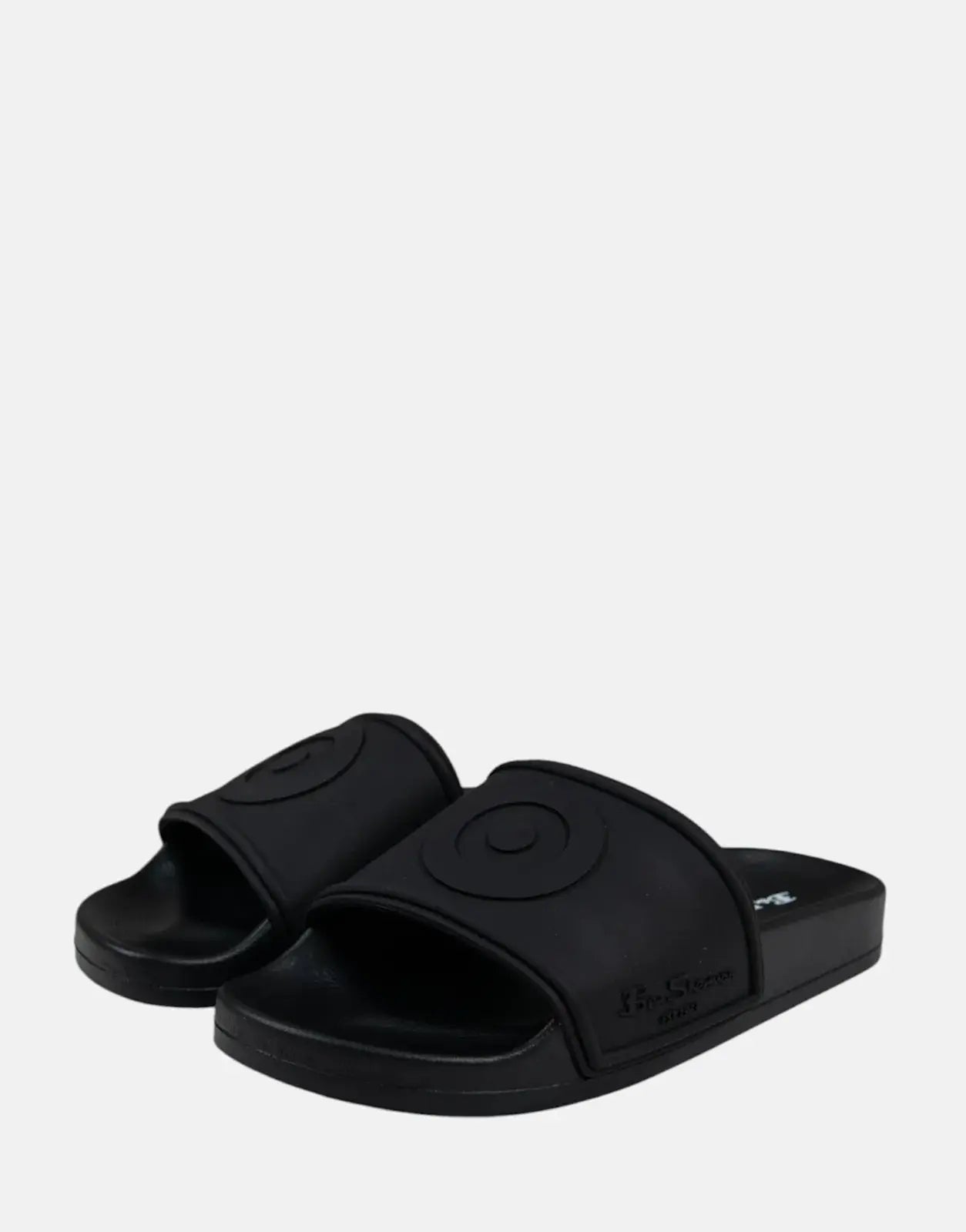 Ben Sherman Target Embossed Black Slides - Subwear