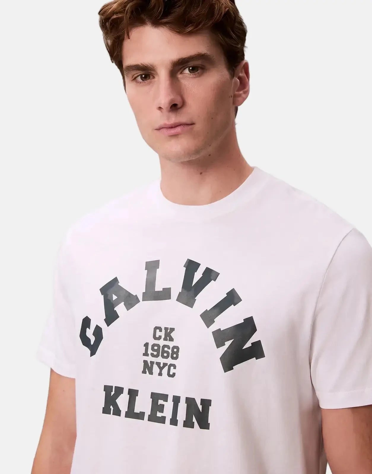 Calvin Klein 20s Calvin College Graphic White T-Shirt - Subwear